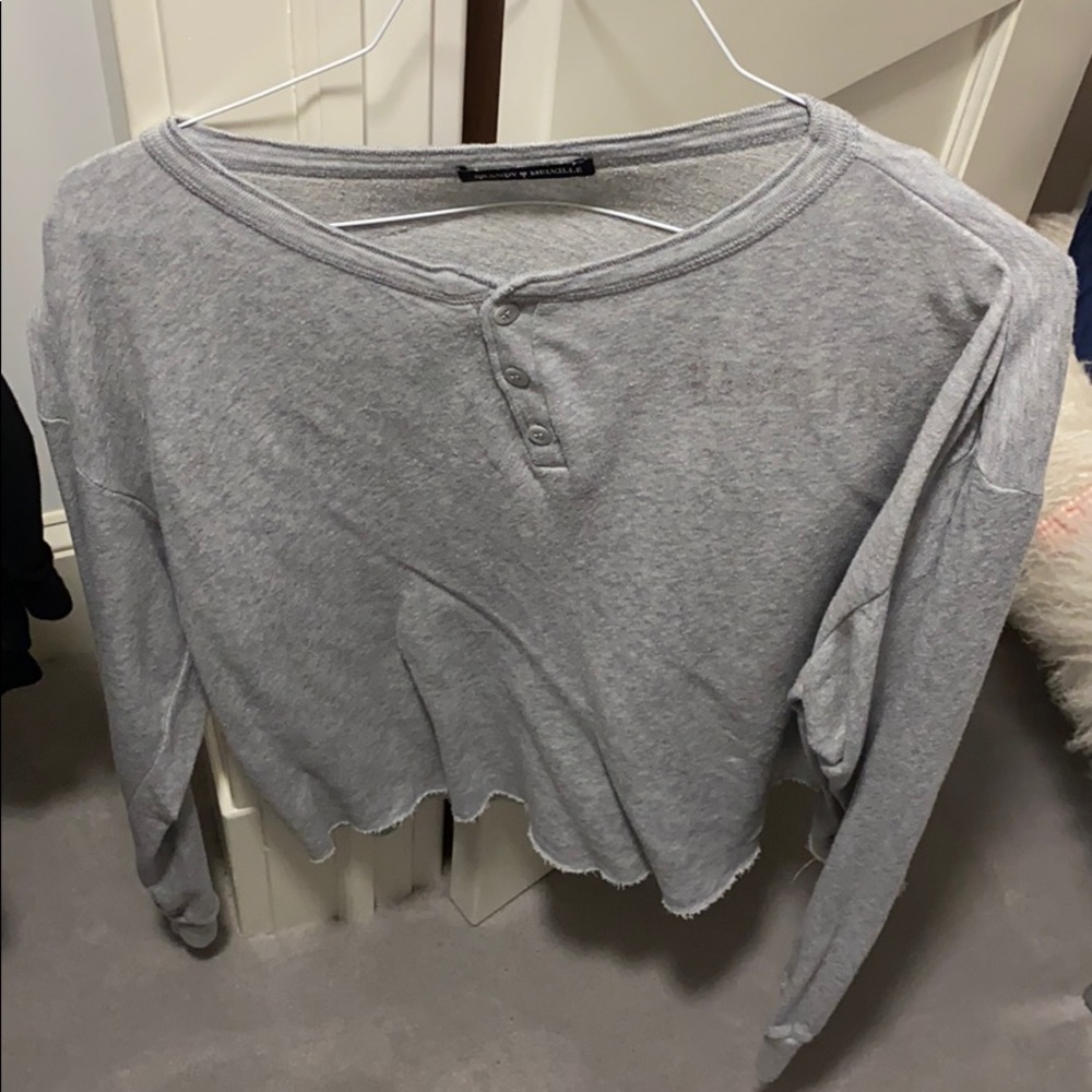 Brandy Melville Grey Long sleeve Shirt